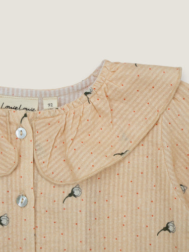 Juliette ruffle shirt ∼ White flowers rose