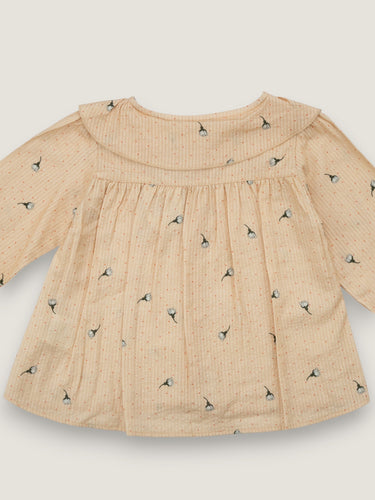 Juliette ruffle shirt ∼ White flowers rose