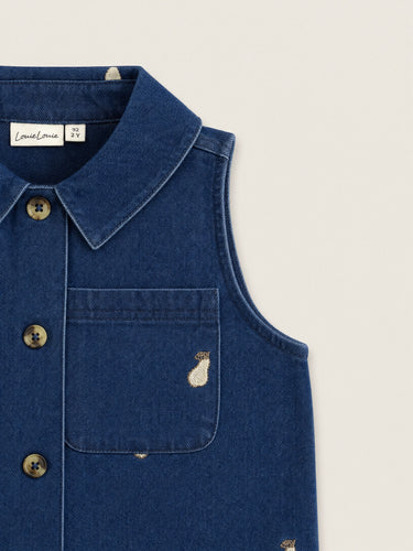 Vilhelm Denim west ∼ Pear fall embroidery