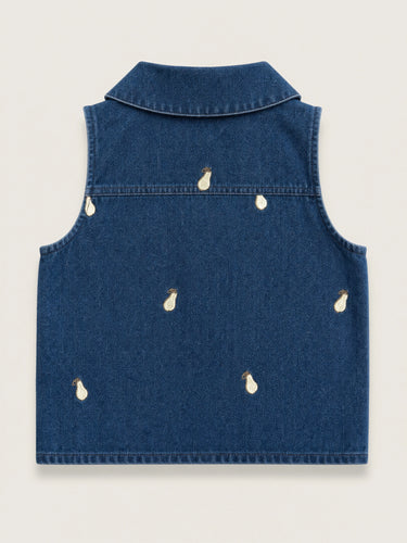 Vilhelm Denim west ∼ Pear fall embroidery